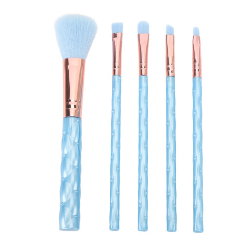 5pcs Soft Makeup Brushes Set - Portable, Blue 1