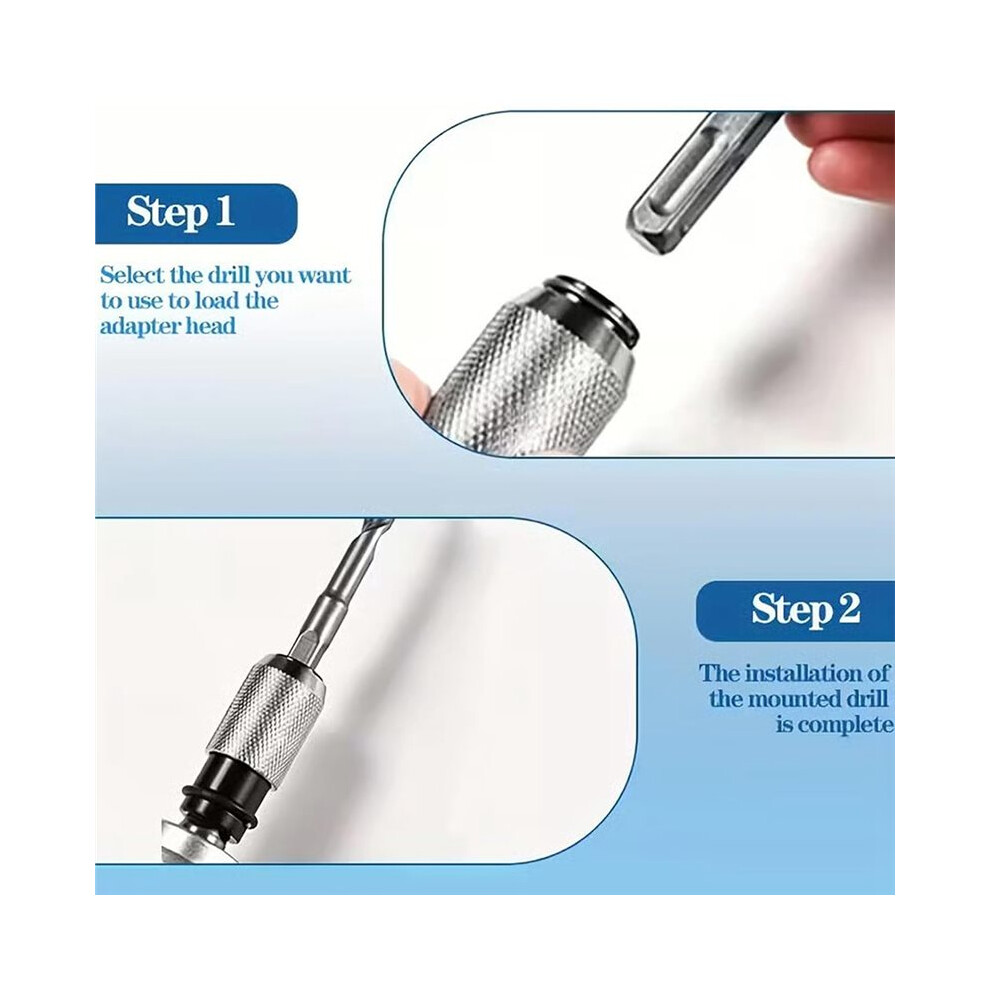 Rotary Hammer Adapter With Impact Drill Bits Set, Electric Hammer To Drill Converter - Adapter + 4Pcs Drills 4711535758071