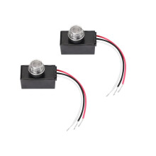 2 Stuks Bedrade Paalsensoren voor Lichtregeling, 100-277V Automatisch aan/Uit, Waterdichte Buitensensor met Schemeringssensor