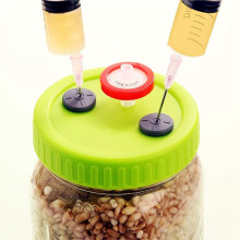 6Pcs Wide Mouth Liquid Culture Lid Plastic Grain Spawn Cultivation Mason Jar Lid with 0.22um PTFE Syringe Filter