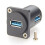 USB 3.0 Panel Mount Adapter Angled Exit USB 3.0 A Female D-Type Panel Mount Connector Bulkhead Coupler 5