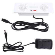 Altavoz Dual Integrado de 12 V, Audio USB Tipo C, Carga Rápida de 18 W, para Escritorio, Mesita de Noche, Sofá, Mesa de Centro, Coche,