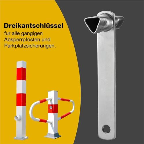 M12 Triangular Key, Post Key, Double Size M12/M10 Fire Brigade Key, for Barrier Posts, Bollard Key 1