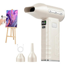 Snoerloze Acrylverfblazer met 3 Spuitmonden, 5 Snelheden Verstelbare -Verfdroger voor Vloeibare Kunst,Acrylverf Gieten