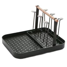 Escurrevasos de Alta Calidad Que Ahorra Espacio con Bandeja de Drenaje, Organizador de Tazas, Soporte para Botellas de Pie.