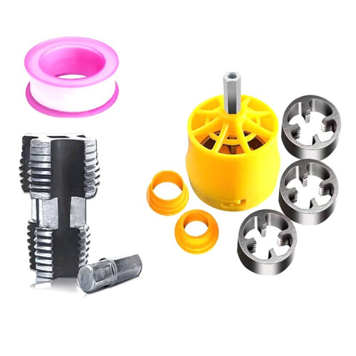 Pipe Threader Kit Internal Thread Opener Pvc Plastic Pipe Electric Manual Tool 1/2 Inch 3/4 Inch PVC Thread Making Tool