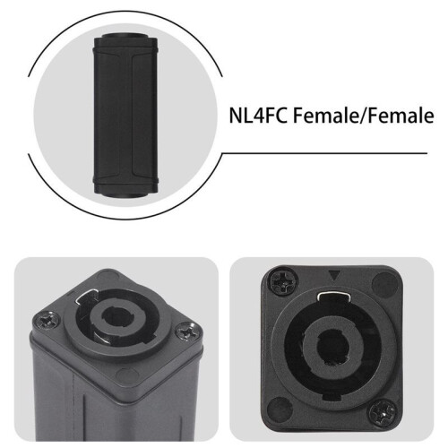4PIN NL4FC Speakon Coupler Adapter Extender Audio Speaker Panel Mount Straight Connector 1