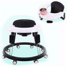 Foldable Baby Walker with Adjustable Height and Detachable Washable Seat for 6680cm Babies