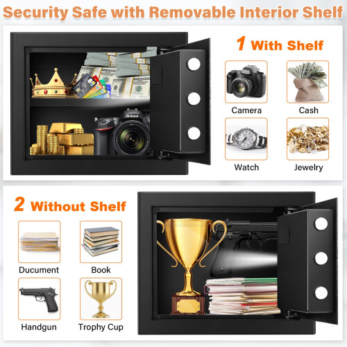 31L Fireproof Safe with Fireproof Bag, Anti-Theft Home Safe Fireproof 2