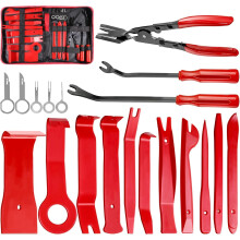 XQX 19 Pcs Trim Removal Tool, Auto Clip Pliers Fastener Remover Set, Pry Tool Repair Kit, Fastener Clips Removal Car Tool for Panel, Audio, Dash, Win