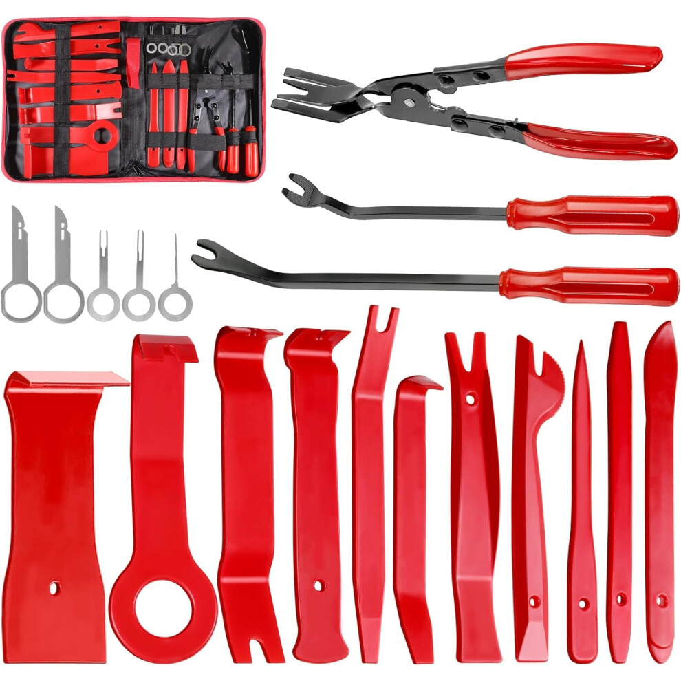 Xqx 19 Pcs Trim Removal Tool Auto Clip Pliers Fastener Remover Set Pry Tool 6495456778551
