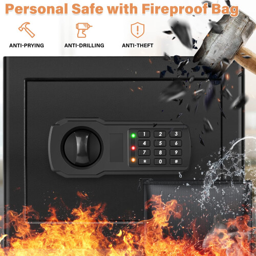 31L Fireproof Safe with Fireproof Bag, Anti-Theft Home Safe Fireproof 1