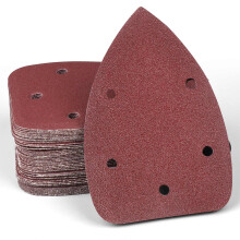 60PCS Mouse Sanding Pads, Mouse Sander Pads P80 Grits,Multi Tool Sanding Pads,5 Holes Triangle Sandpaper for Black and Decker Mouse Sander Pads
