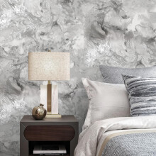 Swehooirt Grey Marble Wallpaper Features Silver Metallic Highlights Ab