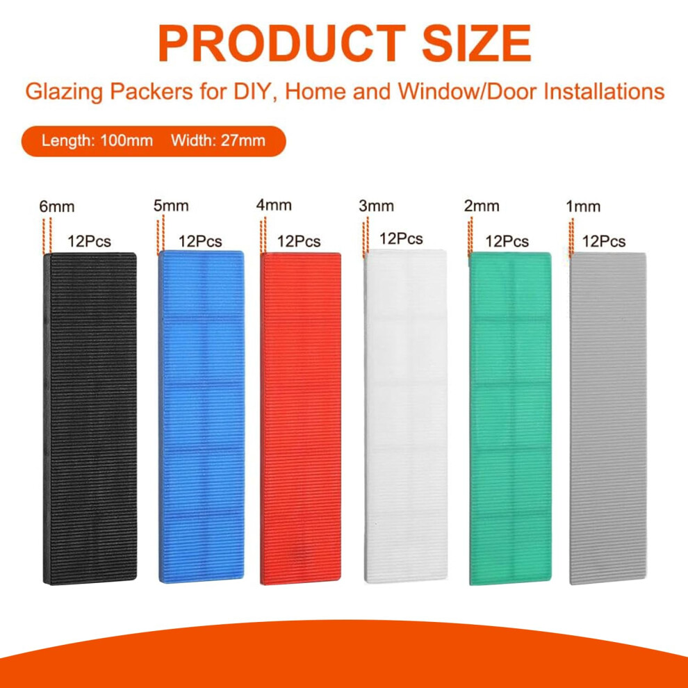 Photos - Other for Repair 72 Pcs Plastic Glazing Packers 28mm x 100mm Colourful Spacers Window P