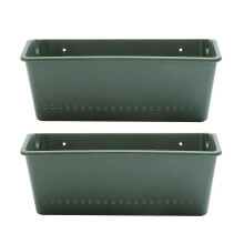 2 PCS Pots Plants Outdoor Wall Planter Rectangular Wall Planter Wall Mounted Planter Pot Balcony Plant Hanger