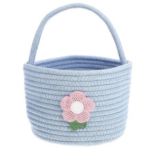 Woven Basket Woven Rustic Floral Basket with Handle Cotton Rope Flower Basket