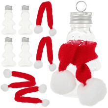 1 Set Gingerbread Man Plastic Bottle Empty Plastic Water Bottle Candy Jar Xmas Tree Hanging Decor