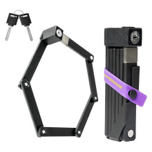 OFFBONDAGE Bike Lock Heavy Duty Anti-Theft Folding Chain Lock with Bracket and 2 Keys Alloy Steel Chain for Mountain E‑Scooter