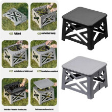 Banheiro Dobrável Portátil com Tampa, Banheiro Multifuncional para Caminhão, para Camping e Viagens, Preto