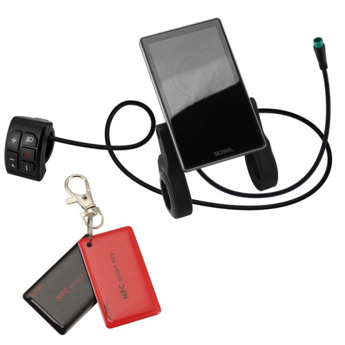 Vertical Anti-Glare Cycling Speed Meter, NFC Function, SRM818X No.2 Protocol LCD Display for Ebike, 24V-72V