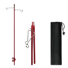 Outdoor Portable Folding Camping Lantern Stand Free Install Light Hangers Foldable Light Holder Camping Equipment Red