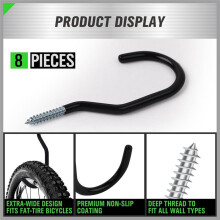 1set Heavy Duty Garage Bike Hooks 6inch Bike Hooks for Garage Organization,Wall Ceiling Mount Screw in Hanging Hook
