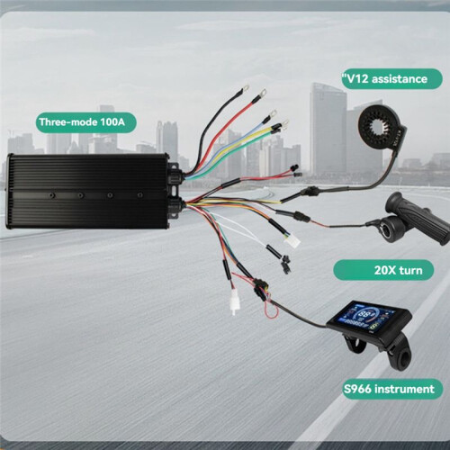 E-Bicycle Three Mode Controller Set 100A 48V-72V Sine Wave Controller S966 Display Color Screen E-Bicycle Accessories 2