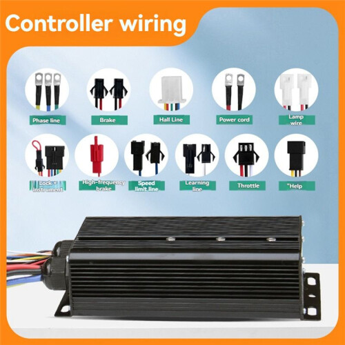 Electric Bike Three Mode Controller Set 80A 48V-72V Sine Wave Controller S966 Display Color Screen E-Bicycle Accessories