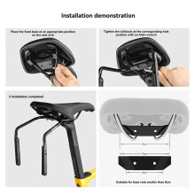 Rhinowalk Bike Saddle Stabilizer Bracket Rear  Mounting Bicycle Bag Rack Holder Extended Support Shelf Bicycle Accessories