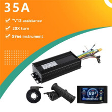 Controlador de Tres Modos para Bicicleta Eléctrica, Controlador de Onda Sinusoidal S966 con Pantalla A Color de 35 A, 36 V, 48 V y 52 V, Accesorios