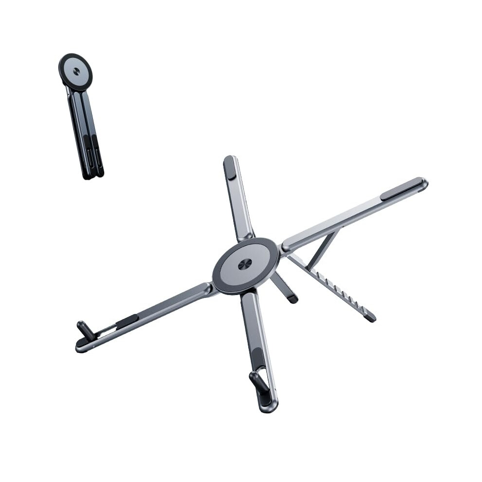 3In1 Adjustable Aluminum Laptop Stand, Ergonomic Height Riser For Desk, Foldable Spacesaving Holder 9169991113593