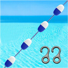 23ft Blue Swimming Pool Safety Rope, Commercial Pool Divider Line for Training and Competition