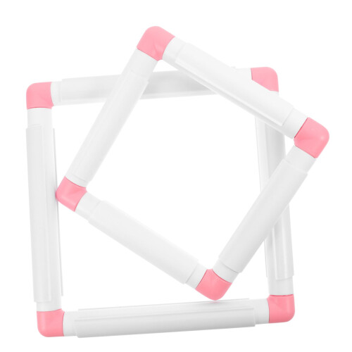 Embroidery Frame Set with Secure Clips for Cross Stitch DIY Crafts Durable Square Plastic Hoops