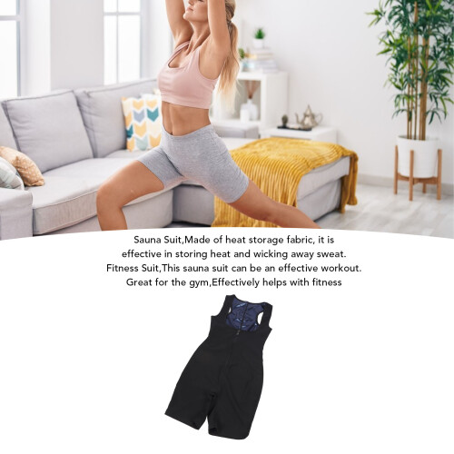 Combinaison de sauna en sweat bleu, zip arrière, taille unique 2