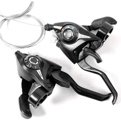 21-Speed Bike Derailleur and Shifter Set,Bicycle 3x7 Shift Levers with Brake, Cycling Disc Handle, Includes Shift Cable 2