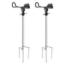 2 Pack Fishing Rod Holders for Bank Fishing, Multifunctional Stainless Steel Fishing Pole Holders for Ground