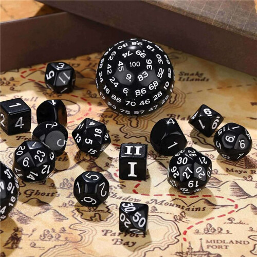 30Pieces Complete Polyhedral DND Dice Set D3-D100 Spherical RPG Dice Set,100 Sides Dice Set for Role Playing Table Games 1
