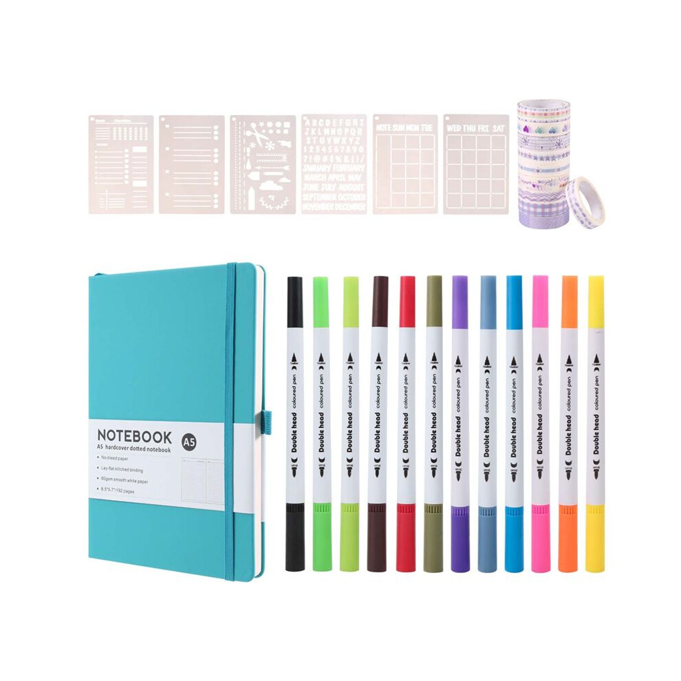 Dotted Journal Kit,A5 Hardcover Dotted Journal Notebook Numbered Pages,Dotted Journaling Kit For Beginner Tauoh