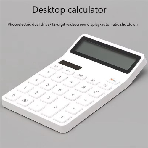 Business Desktop Calculator Battery Light  Save Power Calculator Sensitive 12-Digit Widescreen Calculator 1
