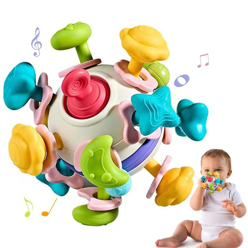 Baby Teething Toys for 612 Months, Montessori Sensory Rattle for Newborns, Safe Easy Grip Design