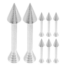 32Pcs Silver Cake Decorating Rods Aluminum Alloy Piping Tips for Cake