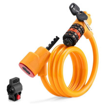 Antivol de Vélo avec Lumière, Mot de Passe de Sécurité à 5 Chiffres, Câble en Acier, Chaîne Antivol pour Vélo de Route, Jaune
