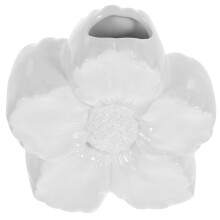 4Pcs Ceramic Flower Shape Vases White for Table and Bedroom Decor