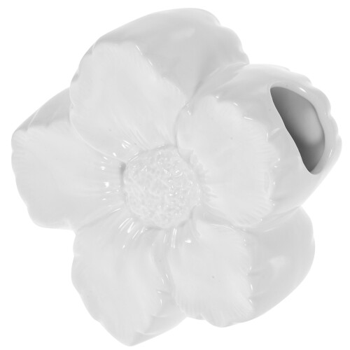 4Pcs Ceramic Flower Shape Vases White for Table and Bedroom Decor 1