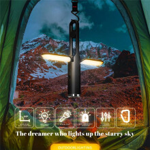 3-in-1 LED Outdoor Camping Light Folding Rechargeable Hanging Tent Lamp Outdoor Hanging Lantern