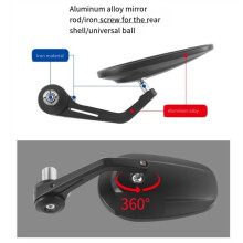 Universal Motorcycle 22mm Handlebar Rearview Mirror Oval Reflector Mirror Modification Accessories B