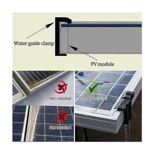 20pcs Photovoltaic Panel Drainage Buckle Surface Plate Solar Panel Water Drain Clip for Solar Panel Draining Black 30mm 1
