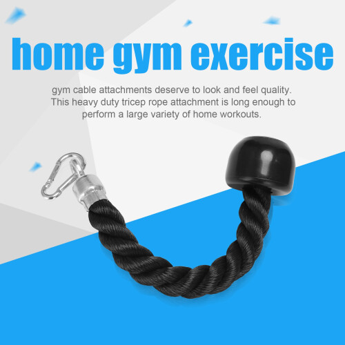 Heavy Duty Tricep Pull Down Single Rope with Snap Hook, Fitness Attachment Cable Machine Pulldown Rope for Home Gym 1