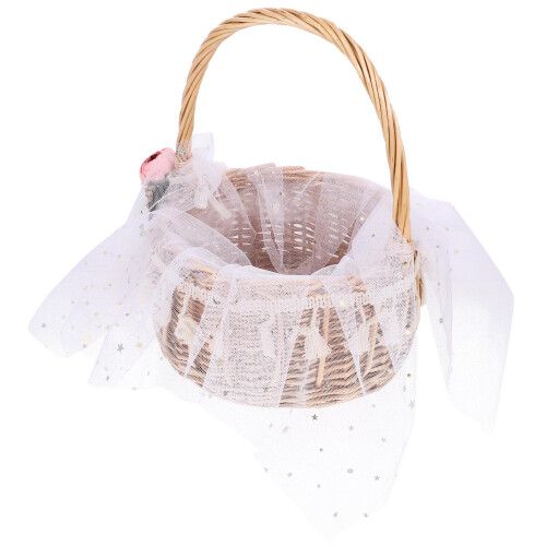 2 Pcs Hand Woven Storage Basket Small Wicker For Wedding Child